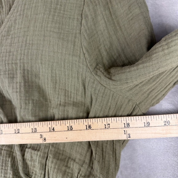 Madewell Lightspun Gauzy Julianne Smocked Waist Top Green Size Women's Large NEW - Picture 6 of 7